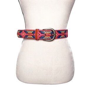 NUOVO Leather Belt Aztec/Southwestern Hand Painted Size M